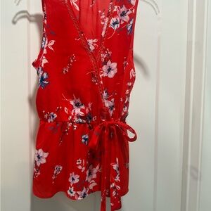 Sienna Sky Red Floral Sleeveless Blouse